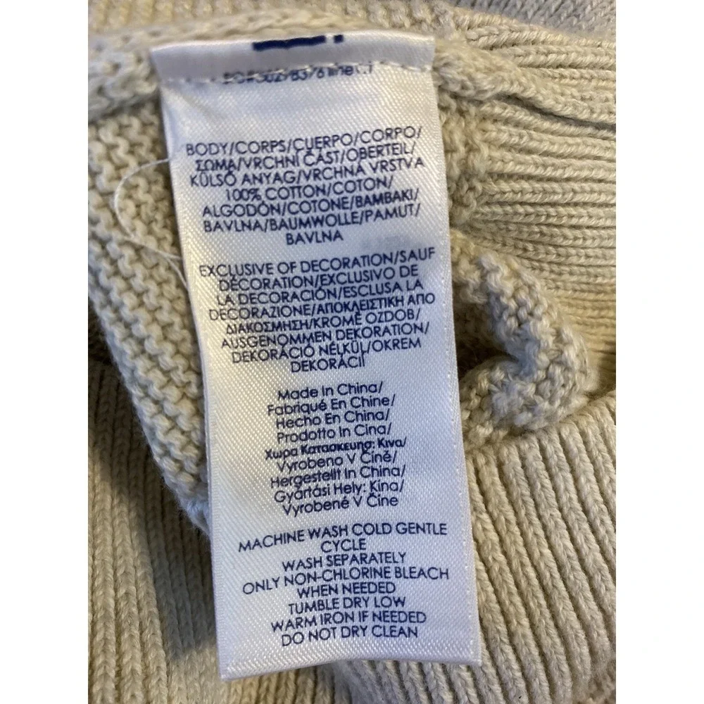 NWT!  Men's XXL 100% Cotton Cream Quarter Zip Turtleneck Sweater by CHAPS